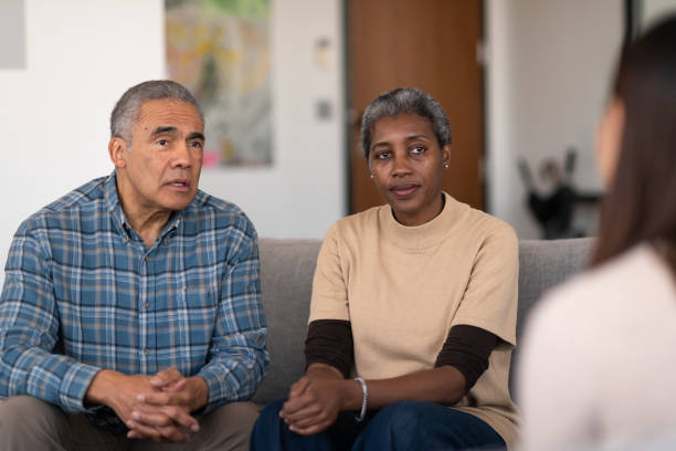 istock Elderly married couple at therapy 1152101412