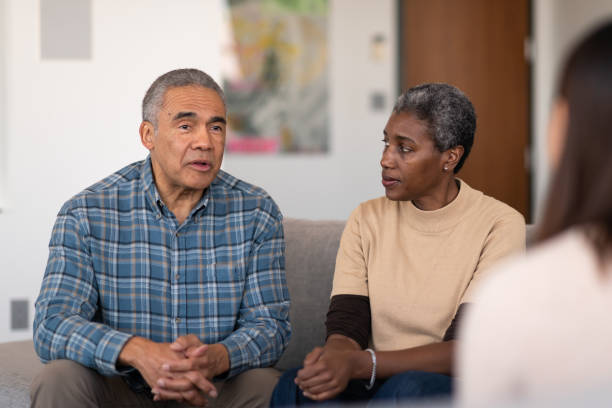 istock Elderly married couple at therapy 1152101414
