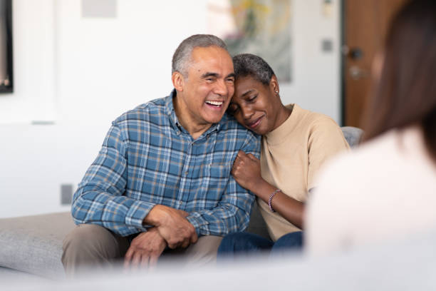 istock Elderly married couple at therapy 1152101420