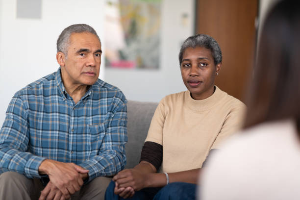 istock Elderly married couple at therapy 1152101425