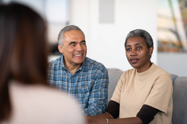 istock Elderly married couple at therapy 1152101435