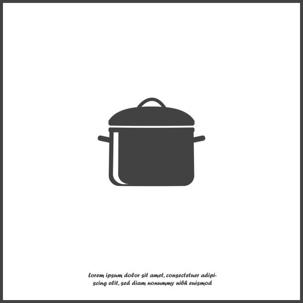 illustrations, cliparts, dessins animés et icônes de icône du pan vectoriel. symbole de cuisson sur le fond blanc isolé. - pan saucepan kitchen utensil isolated