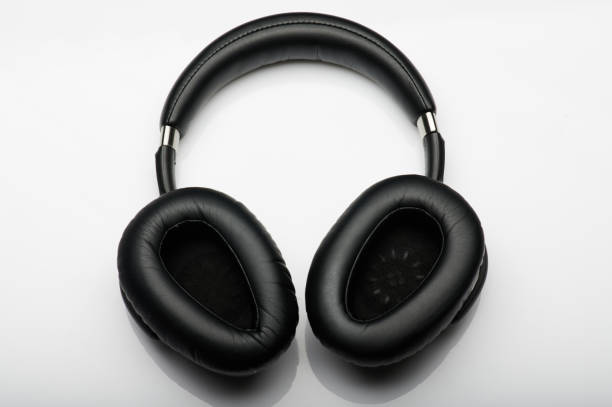 istock Open black leather headphones 1152105745