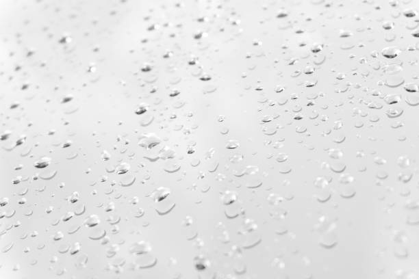 istock Water drops on glass white gray background. 1152110913
