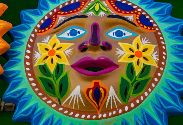 istock Colorful Mexican Ceramic Sun Face Handicraft Oaxaca Juarez Mexico 1152110997