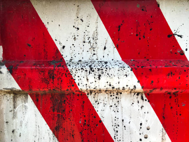 istock Abstract striped grungy concrete texture background, Red and White painted colour 1152112661