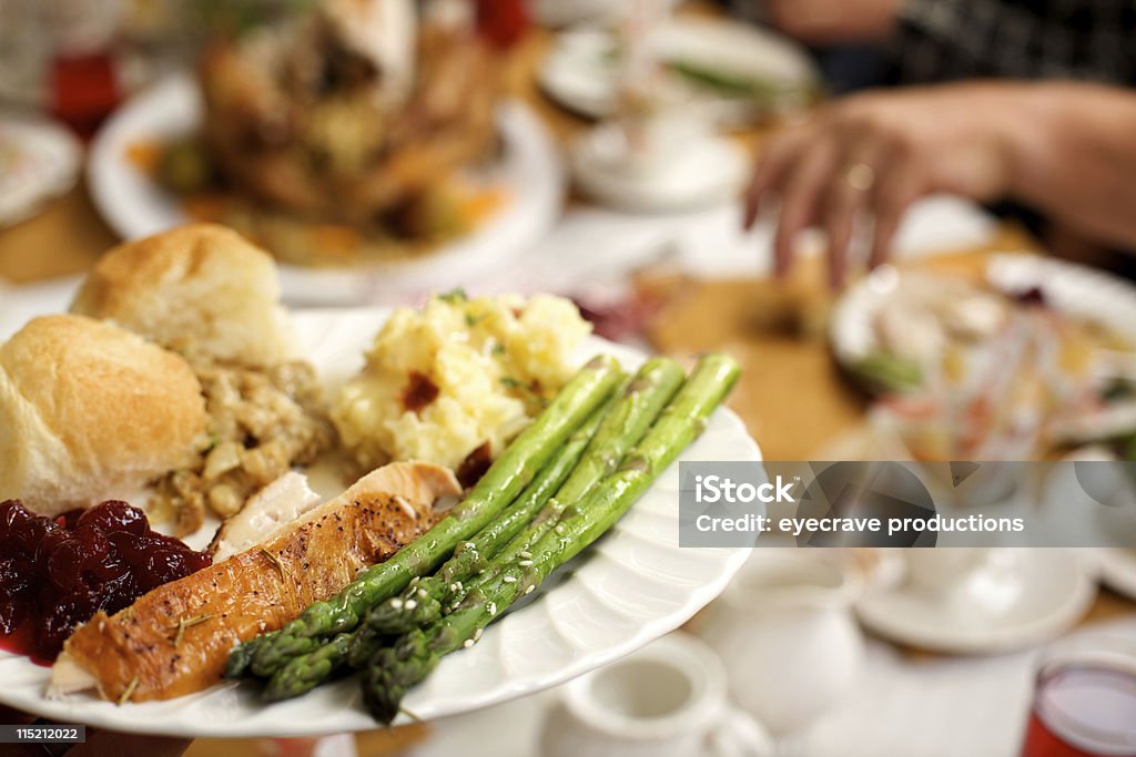 holiday celebration meal holiday celebration Thanksgiving and Christmas meal (photos professionally retouched - Aperture/Photoshop) Meal Stock Photo