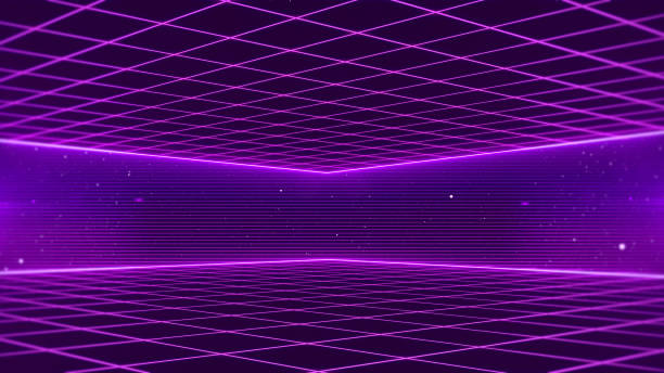 istock Retro Sci-Fi Background Futuristic Grid landscape of the 80`s. Digital Cyber Surface. Suitable for design in the style of the 1980`s 1152120676
