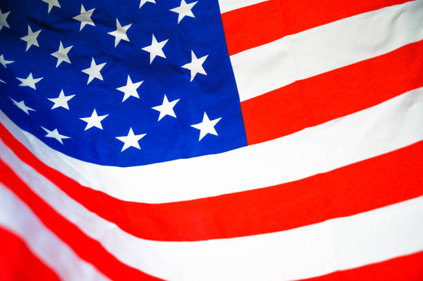 istock America flag waving with the wind for memorial day. 1152122483