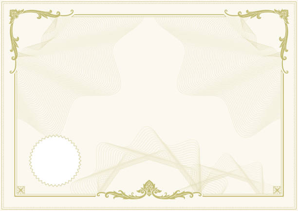 ilustrações de stock, clip art, desenhos animados e ícones de decorative border and frame template in square shape, vintage frame design for certificate, diploma, voucher and greeting card - guilloche elegance seal stamper decoration