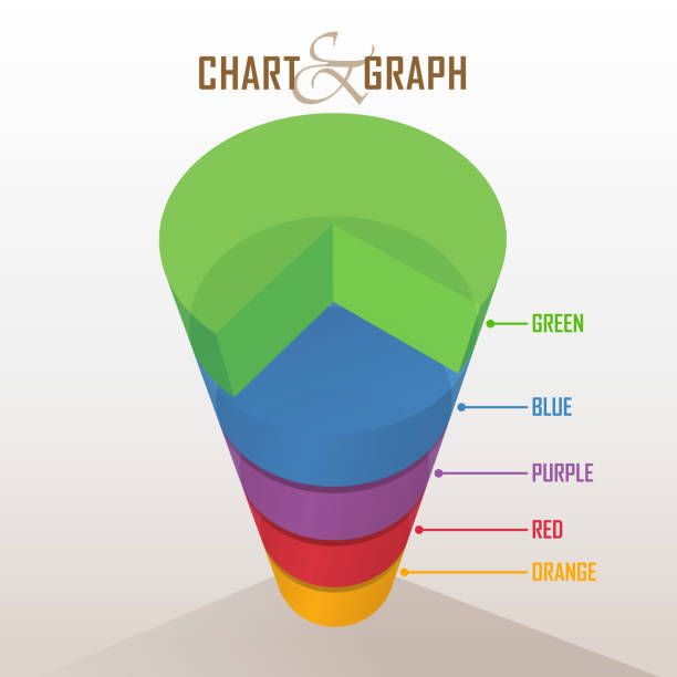 illustrations, cliparts, dessins animés et icônes de la pièce manquante de chart & graph - cylinder chart graph three dimensional shape