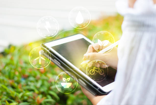istock tablet Concepts, Environmental Technology Together with the energy source icon for sustainable development and replacement 1152132646