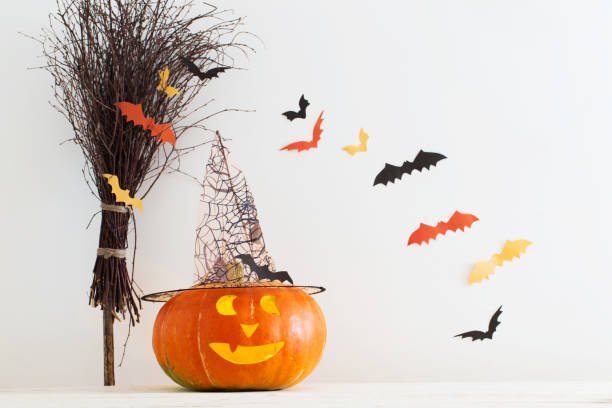 istock Halloween decorations on wooden table 1152133376