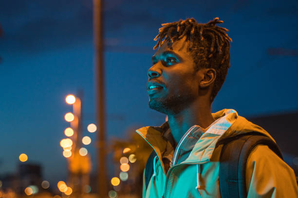 istock Young man in Barcelona downtown at dusk 1152133540
