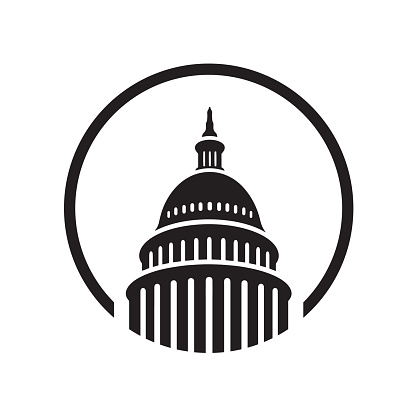 Capitol building logo. Government icon. Premium design. Iconic Vector thin line on white background .eps