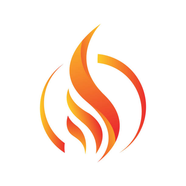 불꽃 로고 벡터 템플릿 - flaming torch flame fire symbol stock illustrations
