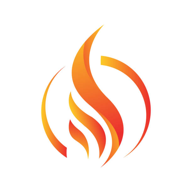 ilustrações de stock, clip art, desenhos animados e ícones de flame logo vector template - flaming torch flame fire symbol