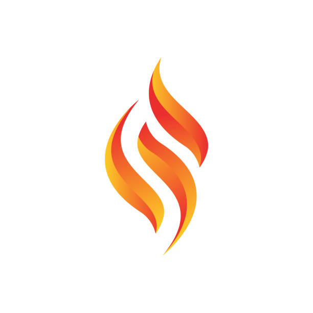 ilustraciones, imágenes clip art, dibujos animados e iconos de stock de logotipo de la llama plantilla vectorial - flaming torch flame fire symbol