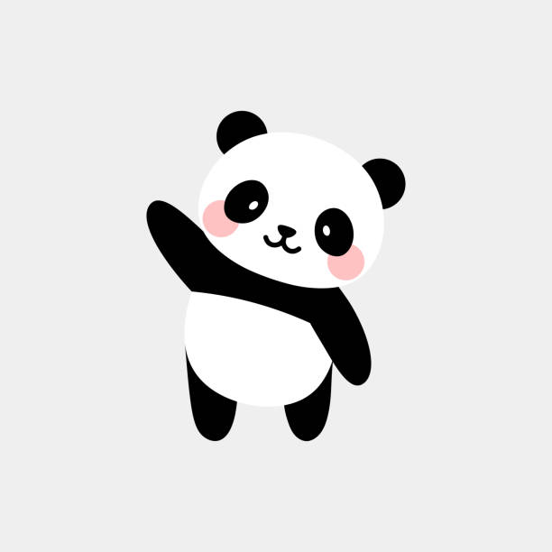 Cute Panda Character Vector Design Stock Illustration - Download Image Now  - Panda - Animal, Cute, Drawing - Activity - iStock