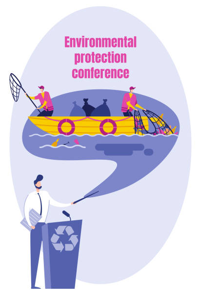 ilustrações, clipart, desenhos animados e ícones de conferência devotada ao vetor da bandeira da água da economia. - water pollution audio