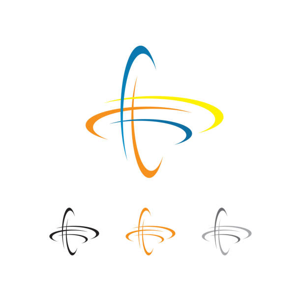 technologie planet-orbit-logo-design vektorillustration. - saturn planet stock-grafiken, -clipart, -cartoons und -symbole