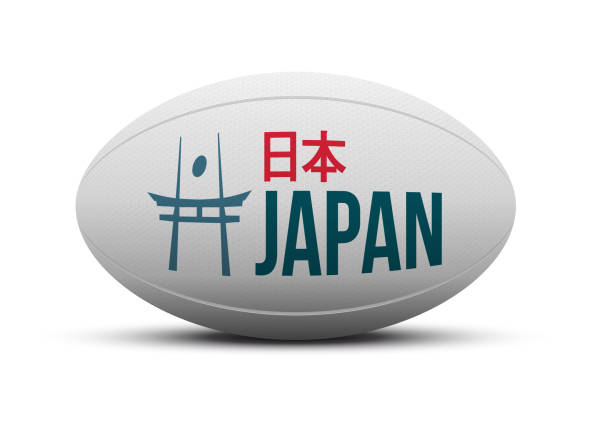 ilustrações de stock, clip art, desenhos animados e ícones de japan rugby logo - bola de râguebi