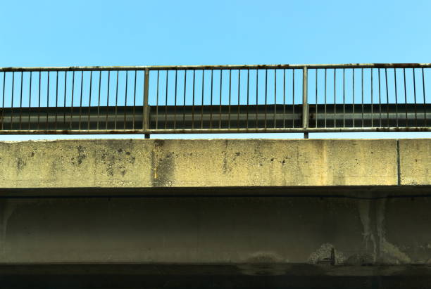 istock Low angle view of Metal Road Fence on Overpass 1152143405