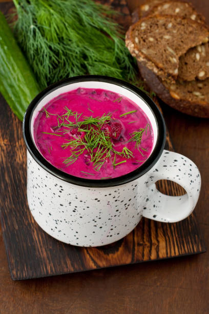 istock Cold  soup with beets, cucumbers, dill and sour cream 1152144484