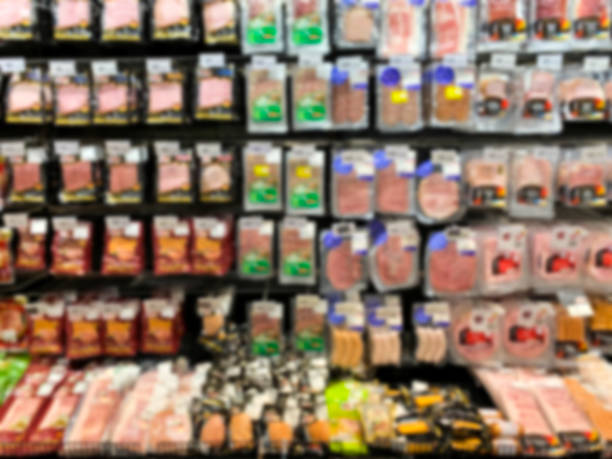 istock Supermarket shelf defocus background 1152144657