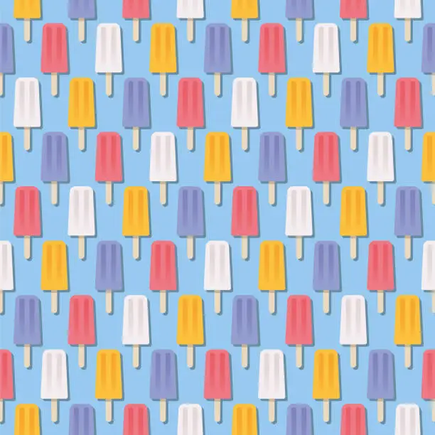 Vector illustration of Summer Popsicle Seamless Pattern
