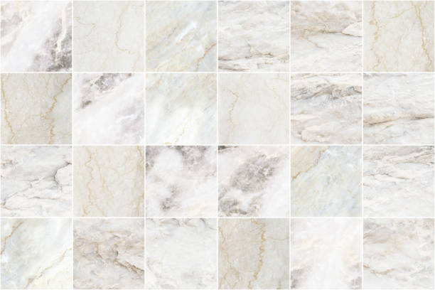 istock White and grey marble mosaic wall tile texture background. Square marble tile with natural pattern. 1152153291