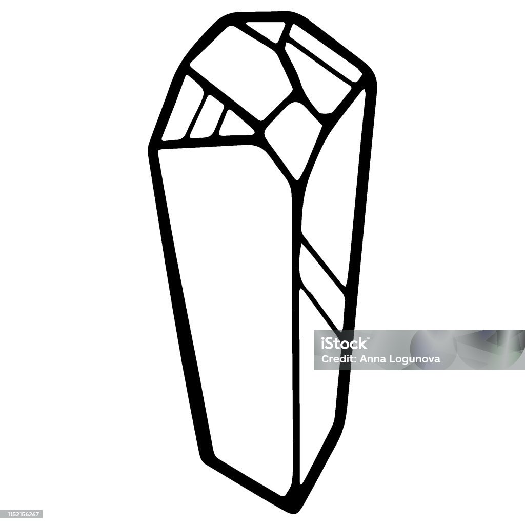 Crystal Line Vector Vector Line Crystal Isolated On White Background Stock Illustration ...