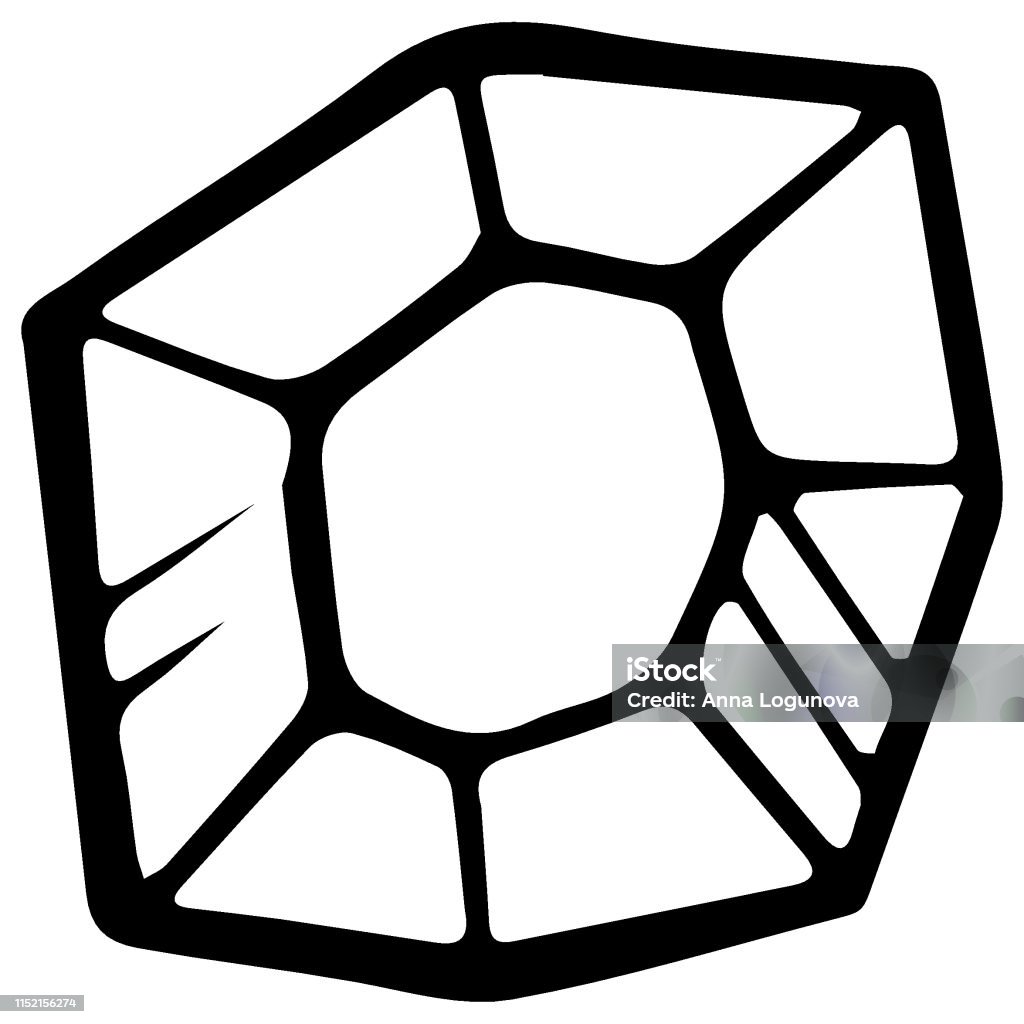 Crystal Line Vector Vector Line Crystal Isolated On White Background Stock Illustration ...