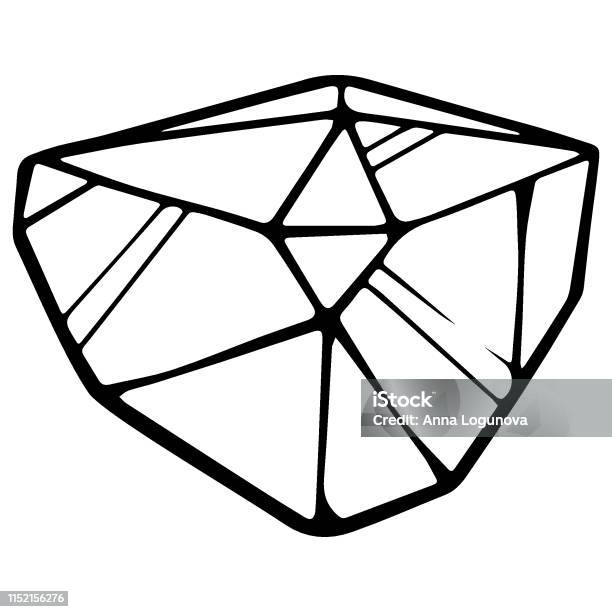 Crystal Line Vector Vector Line Crystal Isolated On White Background Stock Illustration ...
