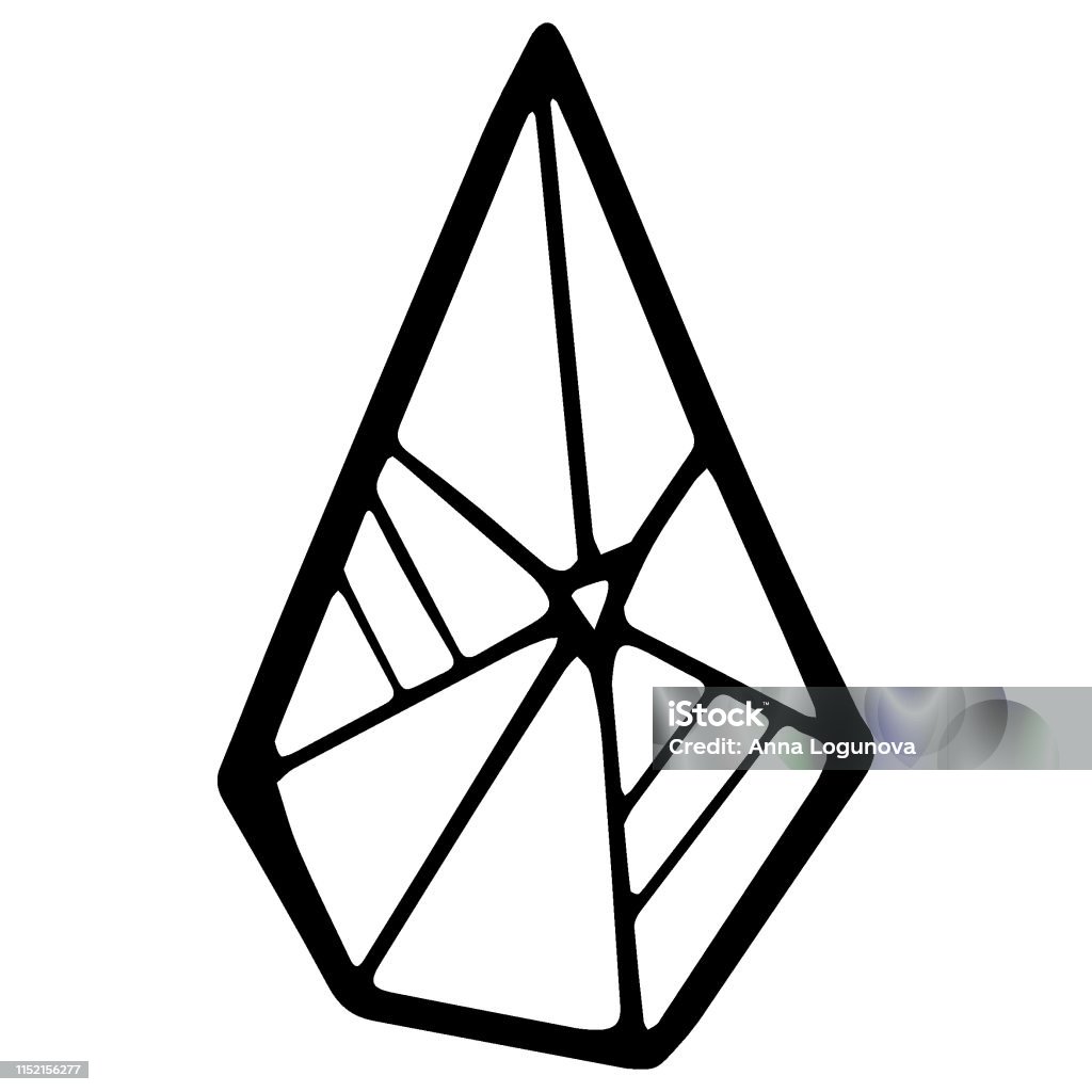 Simple Line Crystal Vector Line Crystal Isolated On White Background Stock Illustration ...