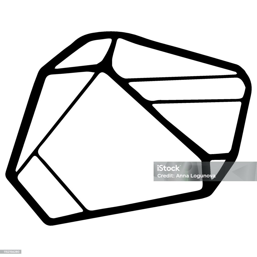 Crystal Line Vector Vector Line Crystal Isolated On White Background Stock Illustration ...