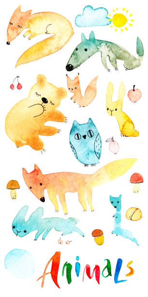 istock collection of watercolor animals 1152161634