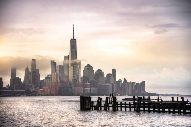istock Shot of Manhattan and its skyline at sunset 1152163547