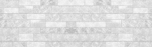istock Panorama of White stone block wall texture and background seamless 1152163576