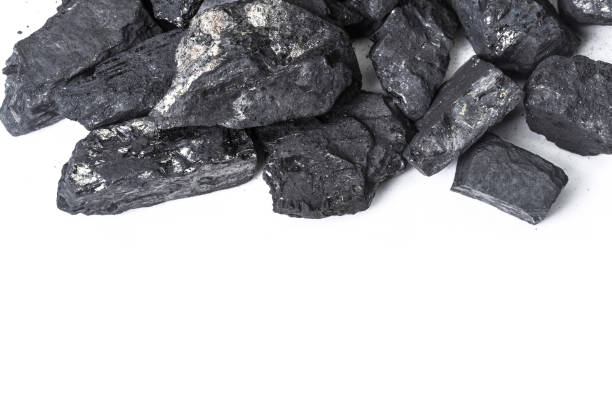 istock Natural wood charcoal Isolated on white 1152163738