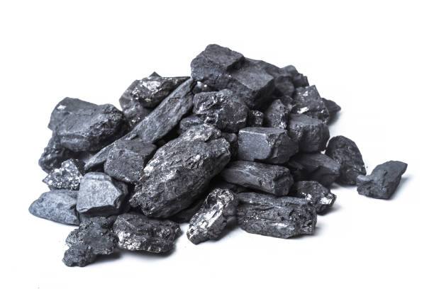 istock Natural wood charcoal Isolated on white 1152164636