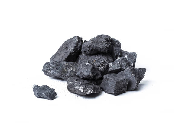 istock Natural wood charcoal Isolated on white 1152164648