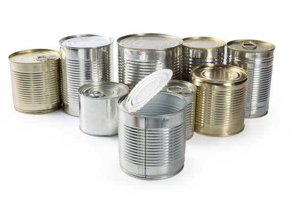 istock metal cans on a white background. 1152168387