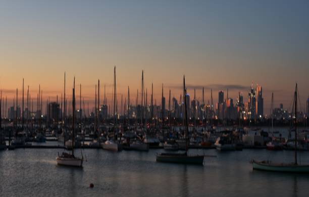 istock Natural sunset on port. 1152168845