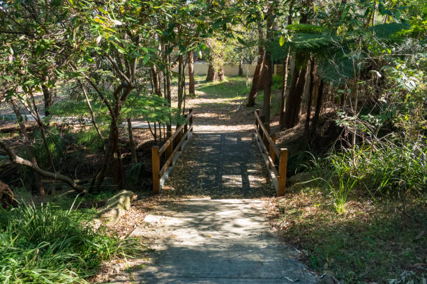 Sydney NSW Australia - May 21st 2019 - Little Bridge at Banjo Paterson Park in a sunny day of Autumn