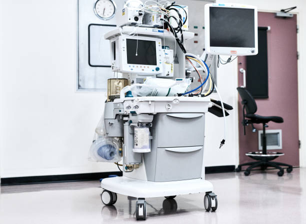 The all important life saving machine Cropped shot of hospital machines being stored in an empty room in a modern hospital medical ventilator photos stock pictures, royalty-free photos & images