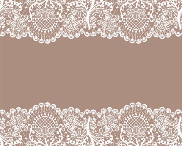 nahtlose weiße spitze - lace white pattern flower stock-grafiken, -clipart, -cartoons und -symbole