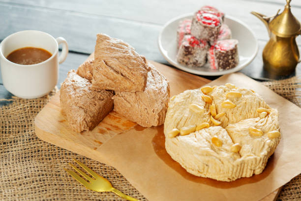 istock traditional eastern desserts on wooden background 1152171392