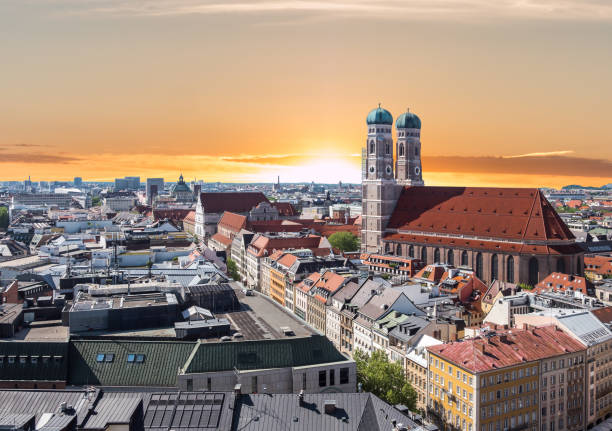 istock Panorama Munich Frauenkirche at sunset 1152177301
