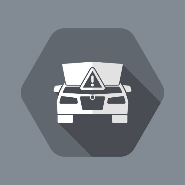 ilustrações, clipart, desenhos animados e ícones de alerta do motor de carro - foreword